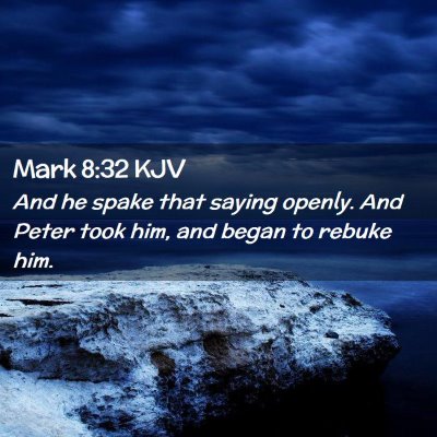 Picture 02 - Mark 8:32 KJV - And he spake that saying openly. And Peter took - Bible Verse Picture