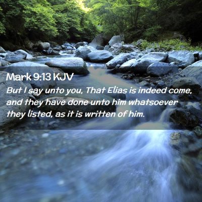 Picture 02 - Mark 9:13 KJV - But I say unto you, That Elias is indeed come, - Bible Verse Picture