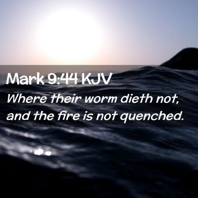 Picture 02 - Mark 9:44 KJV - Where their worm dieth not, and the fire is not - Bible Verse Picture