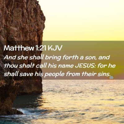 Picture 02 - Matthew 1:21 KJV - And she shall bring forth a son, and thou shalt - Bible Verse Picture