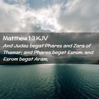 Picture 02 - Matthew 1:3 KJV - And Judas begat Phares and Zara of Thamar; and - Bible Verse Picture