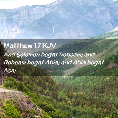 Picture 02 - Matthew 1:7 KJV - And Solomon begat Roboam; and Roboam begat Abia; - Bible Verse Picture