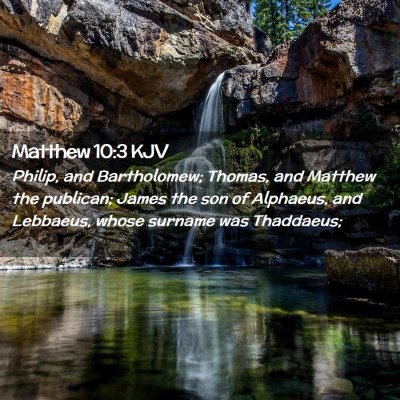 Picture 02 - Matthew 10:3 KJV - Philip, and Bartholomew; Thomas, and Matthew the - Bible Verse Picture