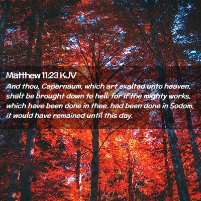 Picture 02 - Matthew 11:23 KJV - And thou, Capernaum, which art exalted unto - Bible Verse Picture