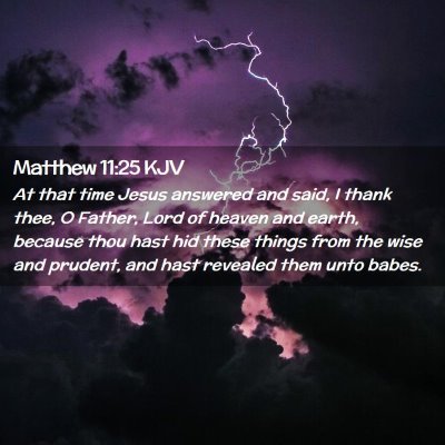 Picture 02 - Matthew 11:25 KJV - At that time Jesus answered and said, I thank - Bible Verse Picture