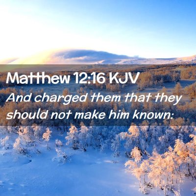 Picture 02 - Matthew 12:16 KJV - And charged them that they should not make him - Bible Verse Picture