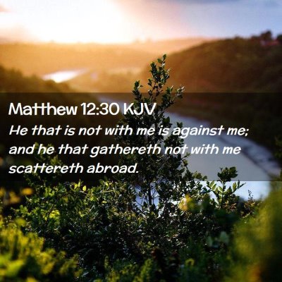 Picture 02 - Matthew 12:30 KJV - He that is not with me is against me; and he that - Bible Verse Picture