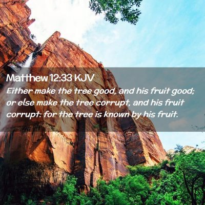 Picture 02 - Matthew 12:33 KJV - Either make the tree good, and his fruit good; or - Bible Verse Picture