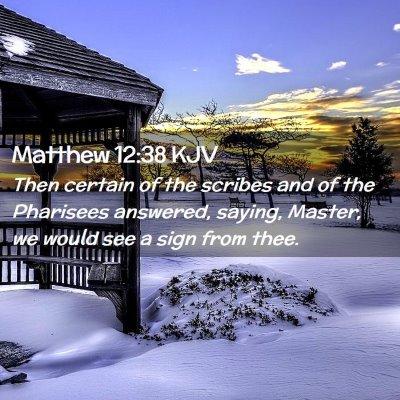 Picture 02 - Matthew 12:38 KJV - Then certain of the scribes and of the Pharisees - Bible Verse Picture