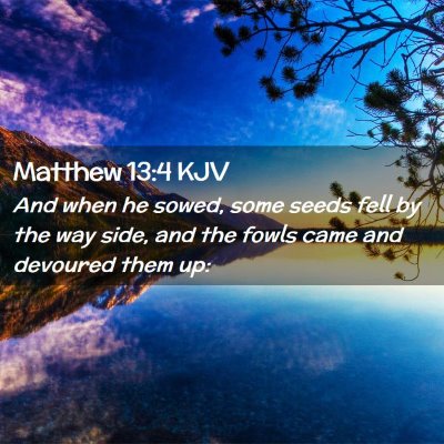 Picture 02 - Matthew 13:4 KJV - And when he sowed, some seeds fell by the way - Bible Verse Picture