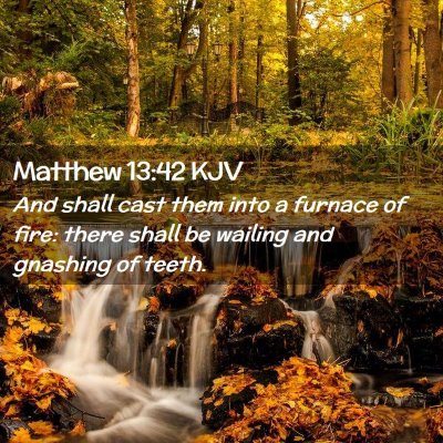 Picture 02 - Matthew 13:42 KJV - And shall cast them into a furnace of fire: there - Bible Verse Picture