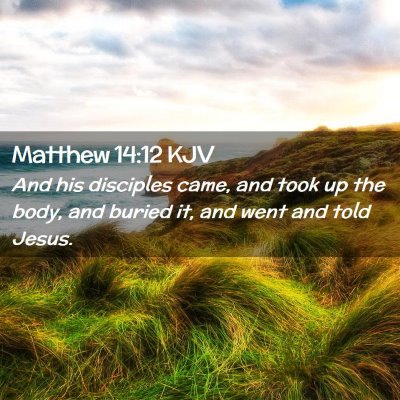 Picture 02 - Matthew 14:12 KJV - And his disciples came, and took up the body, and - Bible Verse Picture