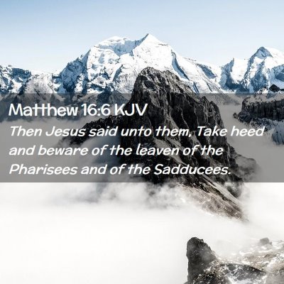Picture 02 - Matthew 16:6 KJV - Then Jesus said unto them, Take heed and beware - Bible Verse Picture