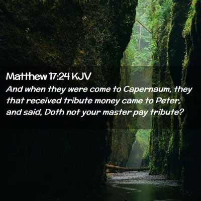 Picture 02 - Matthew 17:24 KJV - And when they were come to Capernaum, they that - Bible Verse Picture