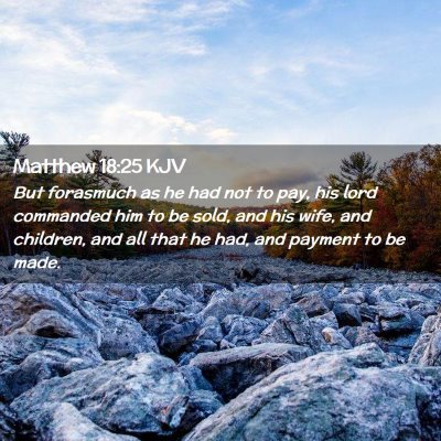 Picture 02 - Matthew 18:25 KJV - But forasmuch as he had not to pay, his lord - Bible Verse Picture