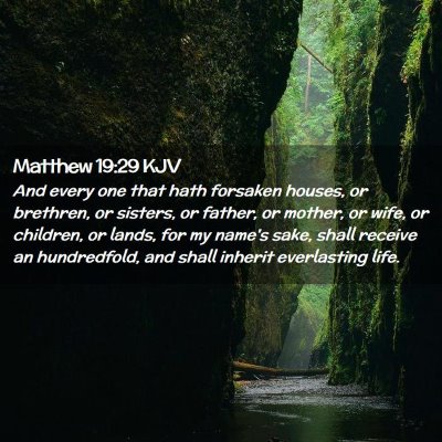 Picture 02 - Matthew 19:29 KJV - And every one that hath forsaken houses, or - Bible Verse Picture