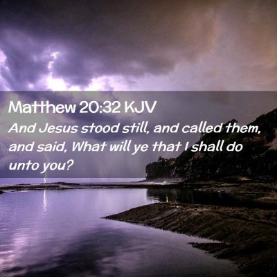 Picture 02 - Matthew 20:32 KJV - And Jesus stood still, and called them, and said, - Bible Verse Picture