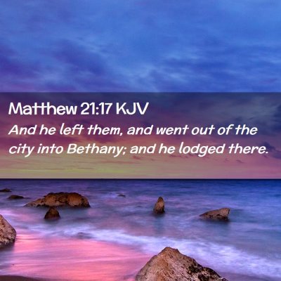 Picture 02 - Matthew 21:17 KJV - And he left them, and went out of the city into - Bible Verse Picture