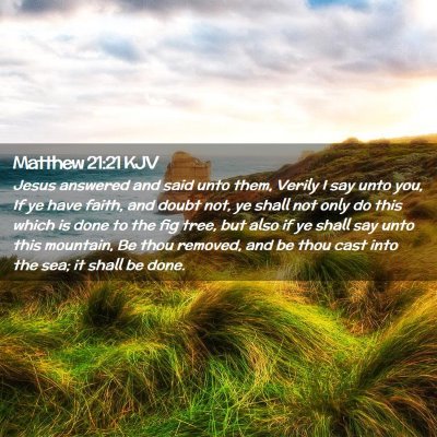 Picture 02 - Matthew 21:21 KJV - Jesus answered and said unto them, Verily I say - Bible Verse Picture