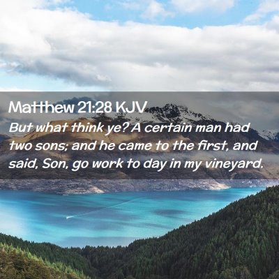 Picture 02 - Matthew 21:28 KJV - But what think ye? A certain man had two sons; - Bible Verse Picture
