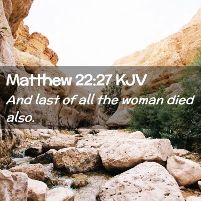 Picture 02 - Matthew 22:27 KJV - And last of all the woman died - Bible Verse Picture