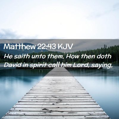 Picture 02 - Matthew 22:43 KJV - He saith unto them, How then doth David in spirit - Bible Verse Picture