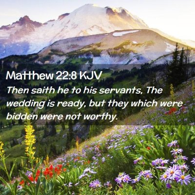 Picture 02 - Matthew 22:8 KJV - Then saith he to his servants, The wedding is - Bible Verse Picture