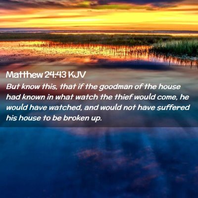 Picture 02 - Matthew 24:43 KJV - But know this, that if the goodman of the house - Bible Verse Picture