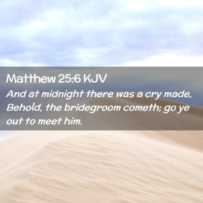 Picture 02 - Matthew 25:6 KJV - And at midnight there was a cry made, Behold, the - Bible Verse Picture