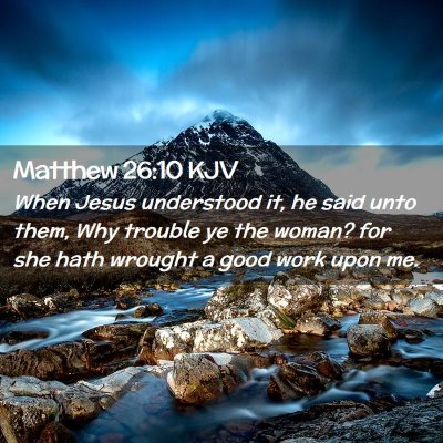 Picture 02 - Matthew 26:10 KJV - When Jesus understood it, he said unto them, Why - Bible Verse Picture