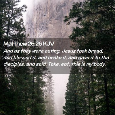 Picture 02 - Matthew 26:26 KJV - And as they were eating, Jesus took bread, and - Bible Verse Picture