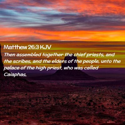 Picture 02 - Matthew 26:3 KJV - Then assembled together the chief priests, and - Bible Verse Picture