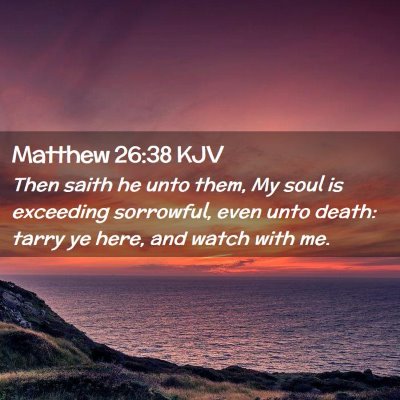 Picture 02 - Matthew 26:38 KJV - Then saith he unto them, My soul is exceeding - Bible Verse Picture
