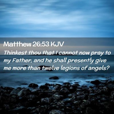 Picture 02 - Matthew 26:53 KJV - Thinkest thou that I cannot now pray to my - Bible Verse Picture