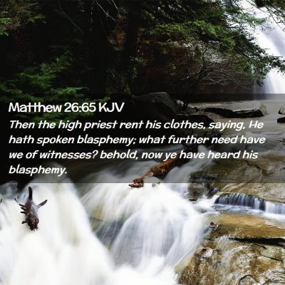 Picture 02 - Matthew 26:65 KJV - Then the high priest rent his clothes, saying, He - Bible Verse Picture
