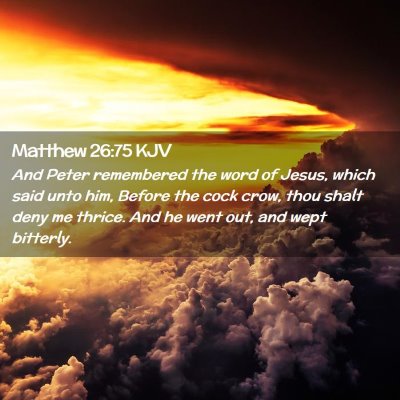 Picture 02 - Matthew 26:75 KJV - And Peter remembered the word of Jesus, which - Bible Verse Picture