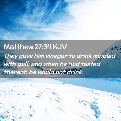 Picture 02 - Matthew 27:34 KJV - They gave him vinegar to drink mingled with gall: - Bible Verse Picture