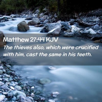 Picture 02 - Matthew 27:44 KJV - The thieves also, which were crucified with him, - Bible Verse Picture