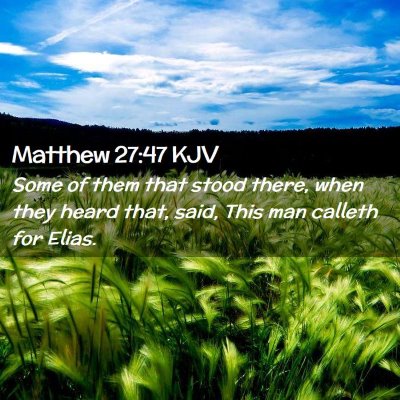 Picture 02 - Matthew 27:47 KJV - Some of them that stood there, when they heard - Bible Verse Picture