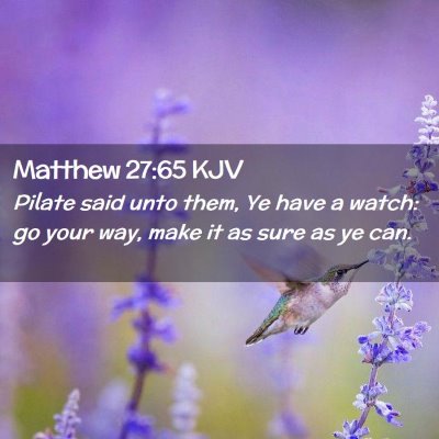 Picture 02 - Matthew 27:65 KJV - Pilate said unto them, Ye have a watch: go your - Bible Verse Picture