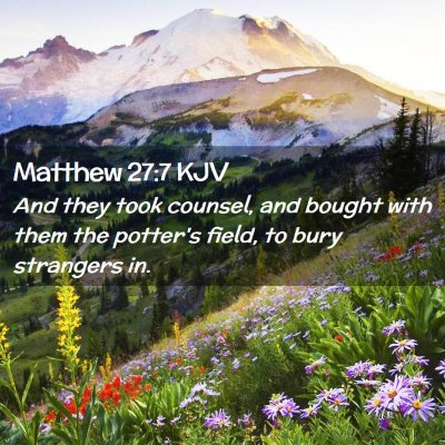 Picture 02 - Matthew 27:7 KJV - And they took counsel, and bought with them the - Bible Verse Picture