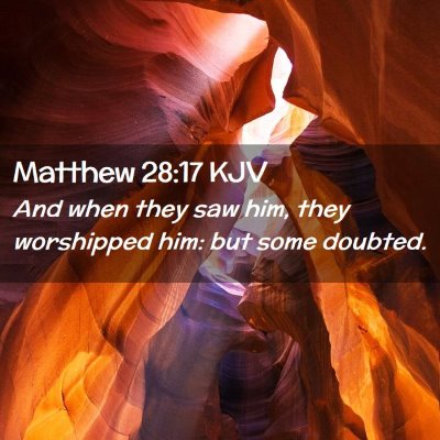 Picture 02 - Matthew 28:17 KJV - And when they saw him, they worshipped him: but - Bible Verse Picture