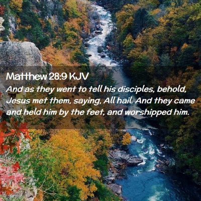 Picture 02 - Matthew 28:9 KJV - And as they went to tell his disciples, behold, - Bible Verse Picture