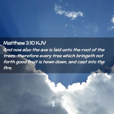 Picture 02 - Matthew 3:10 KJV - And now also the axe is laid unto the root of the - Bible Verse Picture