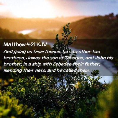 Picture 02 - Matthew 4:21 KJV - And going on from thence, he saw other two - Bible Verse Picture