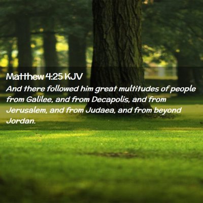 Picture 02 - Matthew 4:25 KJV - And there followed him great multitudes of people - Bible Verse Picture