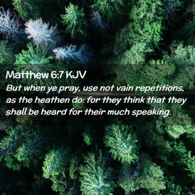 Picture 02 - Matthew 6:7 KJV - But when ye pray, use not vain repetitions, as - Bible Verse Picture