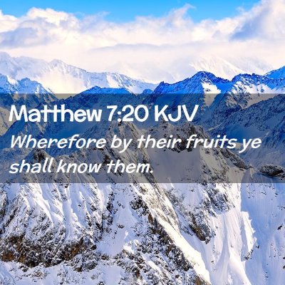 Picture 02 - Matthew 7:20 KJV - Wherefore by their fruits ye shall know - Bible Verse Picture