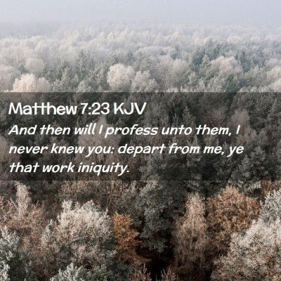 Picture 02 - Matthew 7:23 KJV - And then will I profess unto them, I never knew - Bible Verse Picture