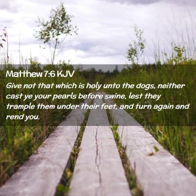 Picture 02 - Matthew 7:6 KJV - Give not that which is holy unto the dogs, - Bible Verse Picture